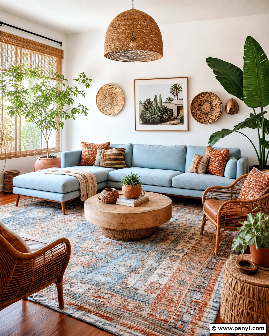 Boho Light Blue And Brown Living Room - 20 light blue and brown living room ideas