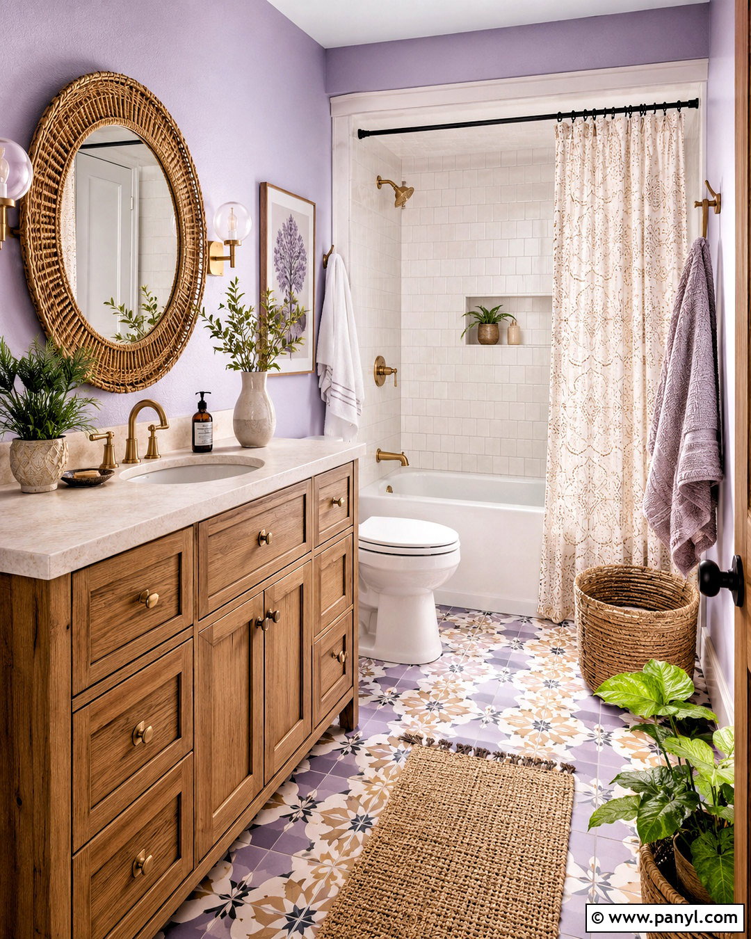 Boho Light Purple Bathroom - 20 light purple bathroom ideas