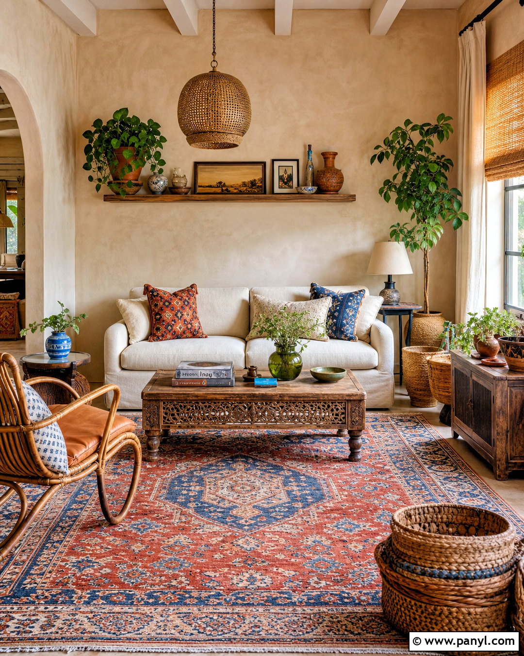 Boho Limewash Living Room - 20 limewash walls living rooms