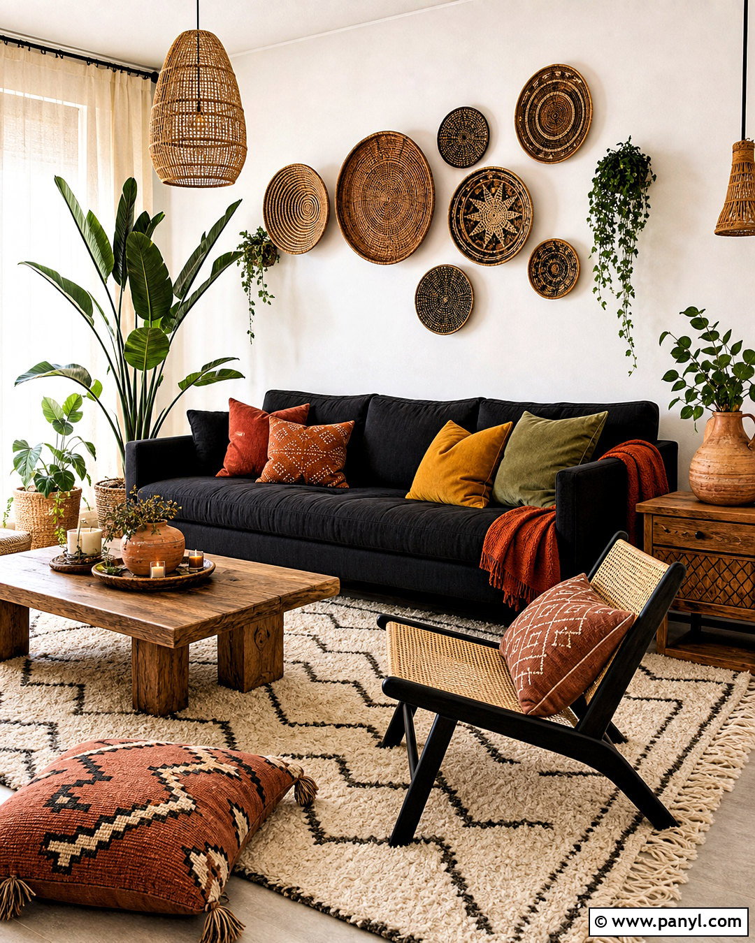 Boho Living Room With Black Furniture - 20 room with black furniture ideas