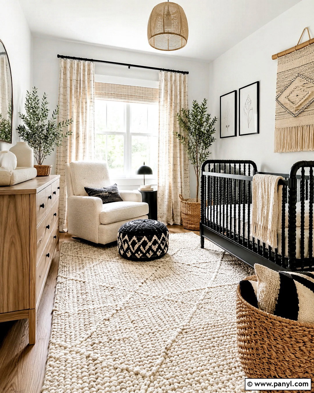 Boho Monochrome Nursery - 20 monochrome nursery ideas