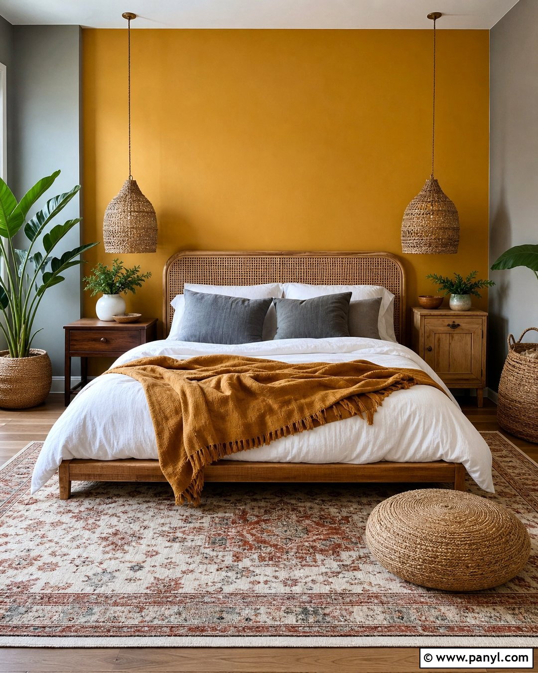 Boho Mustard And Grey Bedroom Walls - 20 Mustard And Grey Walls