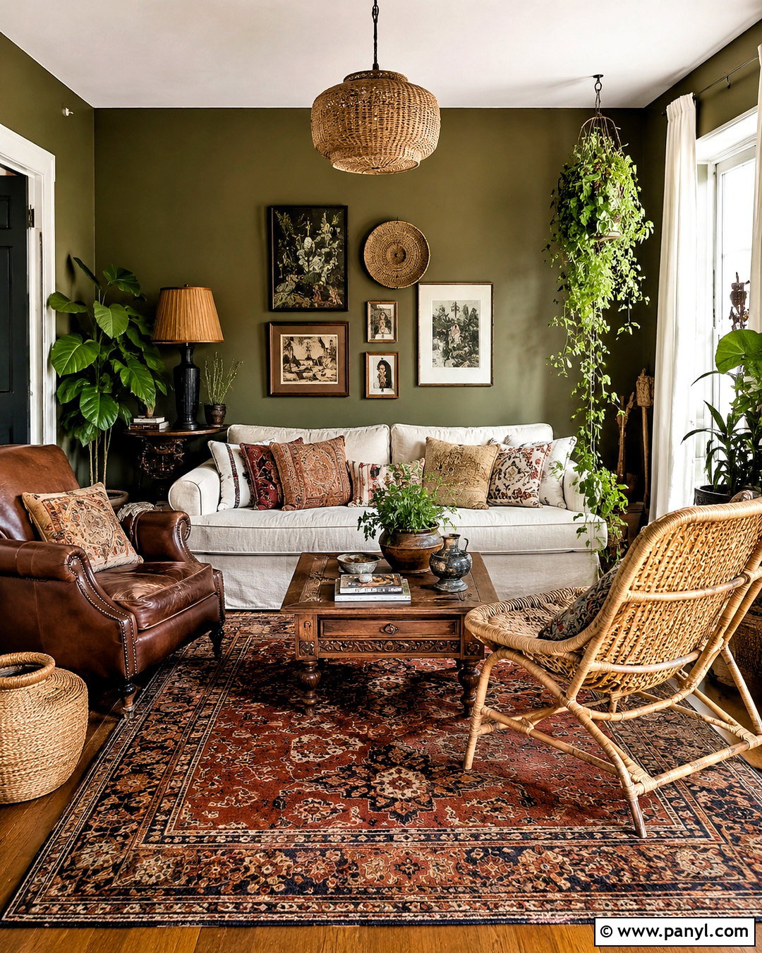 Boho Olive Green Living Room - 20 olive green living room ideas