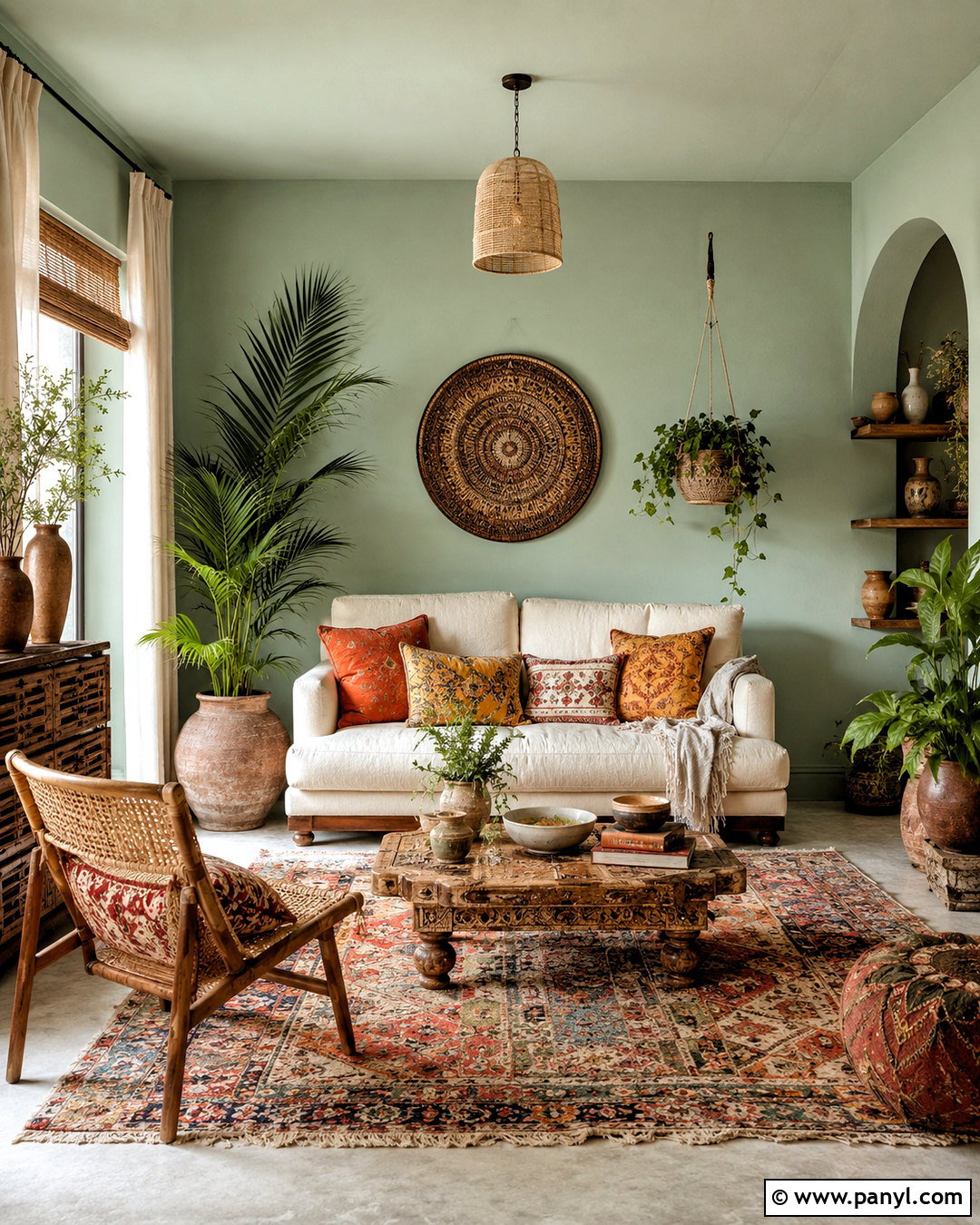 Boho Pale Green Living Room - 20 pale green living room ideas