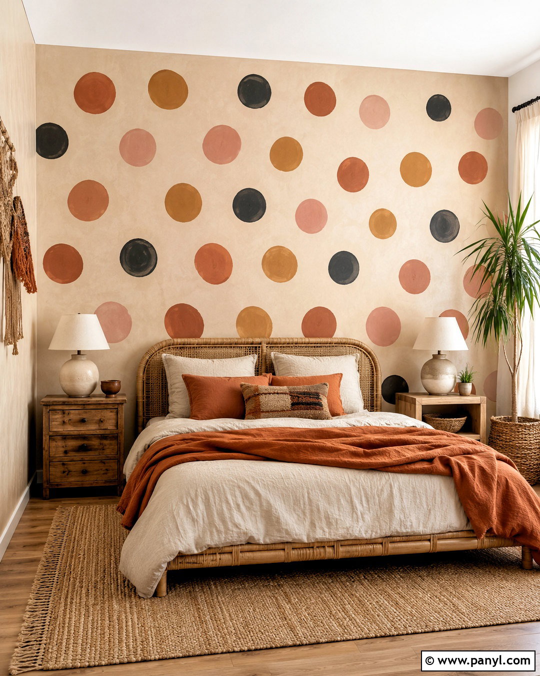 Boho Polka Dot Bedroom Wall - 40 polka dot walls