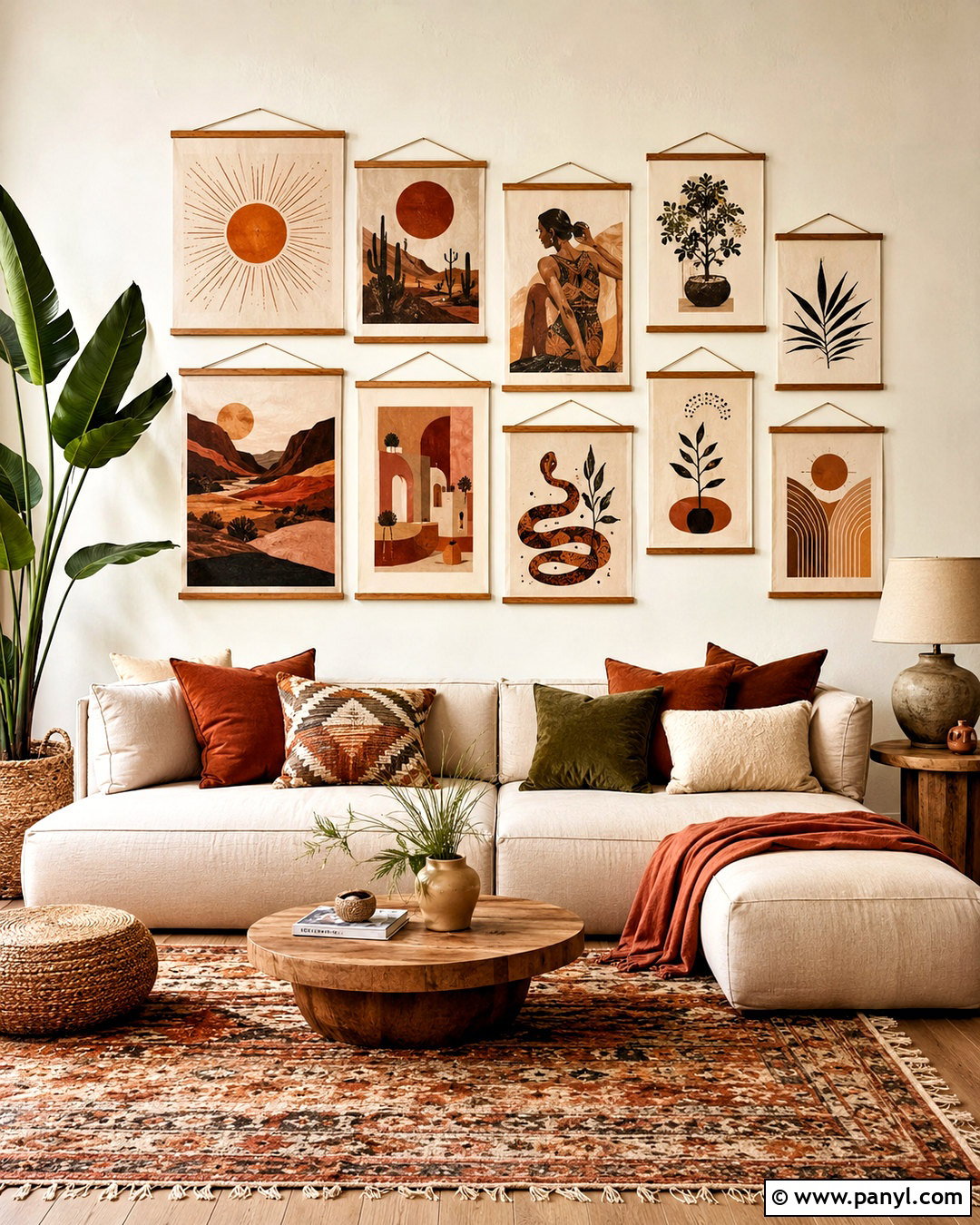 Boho Poster Wall - 20 poster wall ideas aesthetic ideas