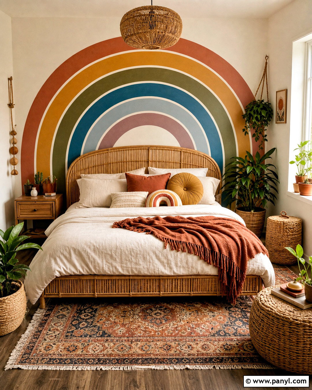 Boho Rainbow Bedroom - 20 rainbow themed bedroom ideas
