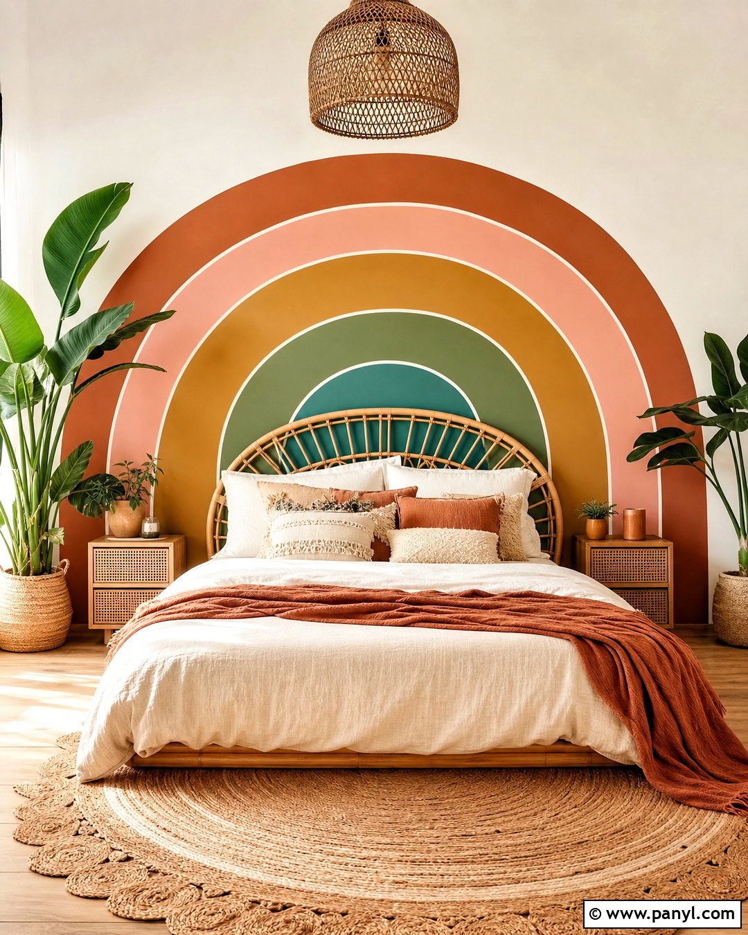 Boho Rainbow Wall Bedroom - 20 rainbow wall painting ideas