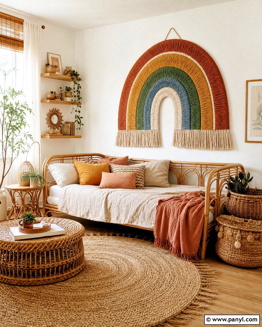 Boho Rainbow Wall Hanging - 20 rainbow wall decor ideas