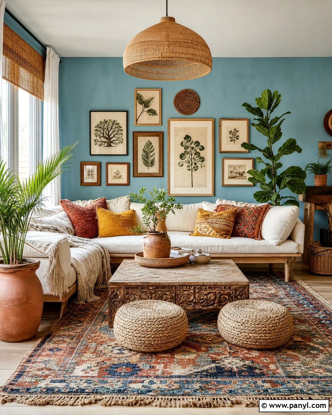 Boho Room With Blue Walls - 35 room with blue walls