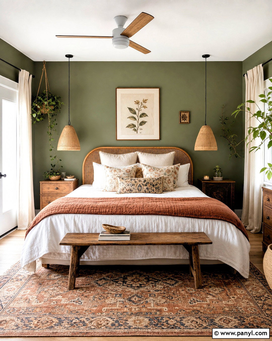 Boho Sage Green Accent Wall Bedroom - 20 sage green accent wall bedroom ideas