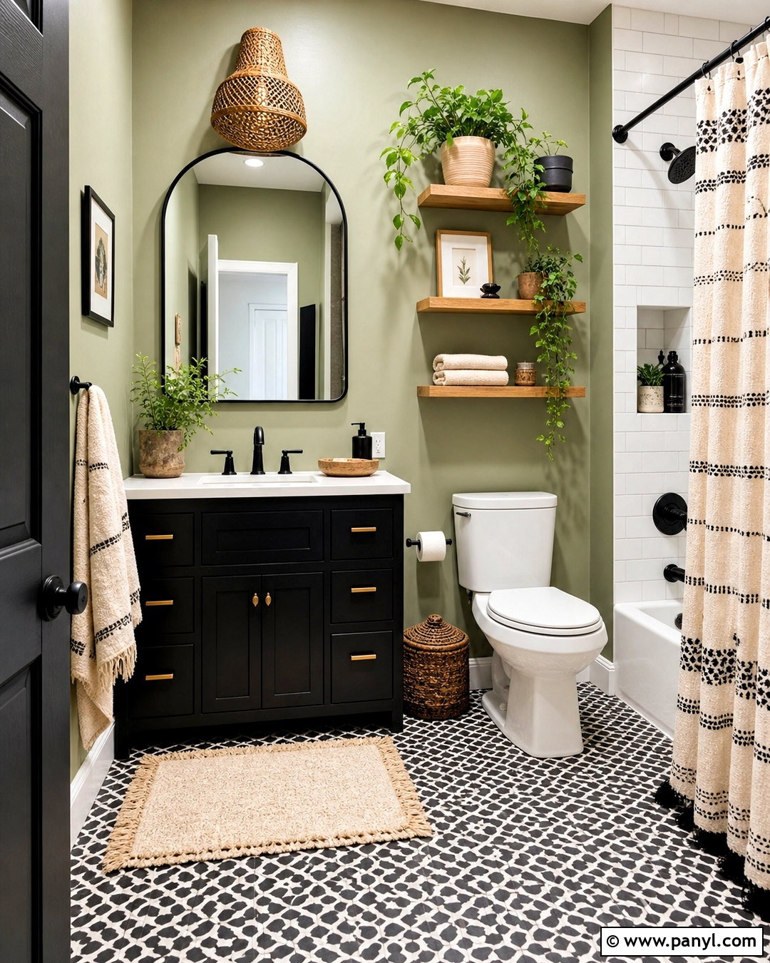 Boho Sage Green And Black Bathroom - 20 sage green and black bathroom ideas