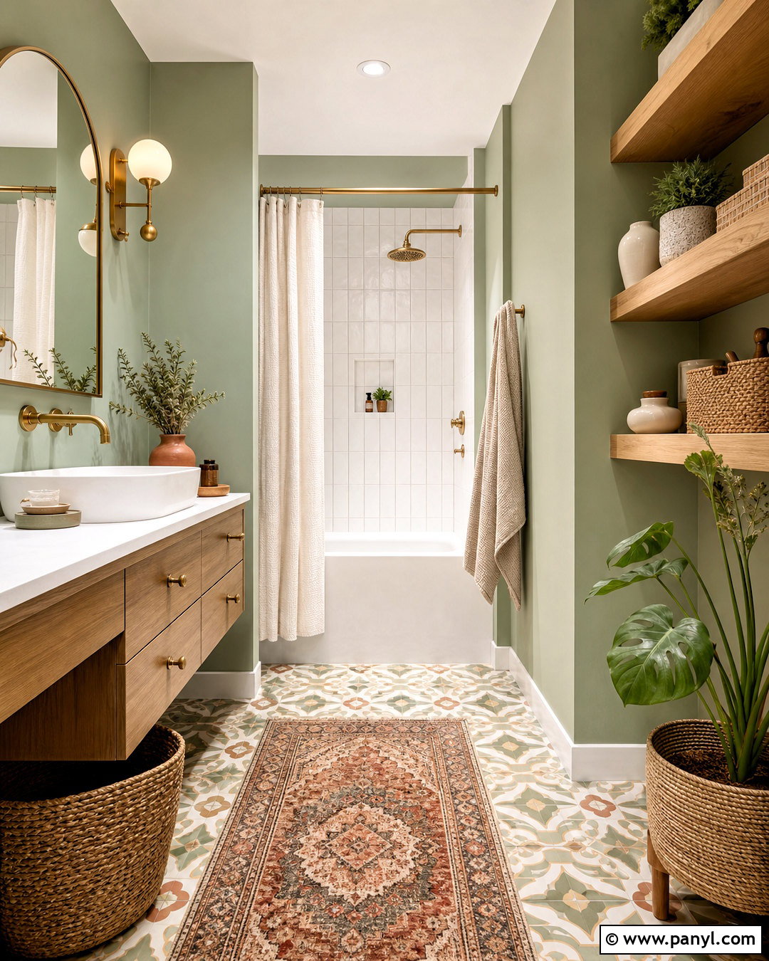 Boho Sage Green And White Bathroom - 20 sage green and white bathroom ideas
