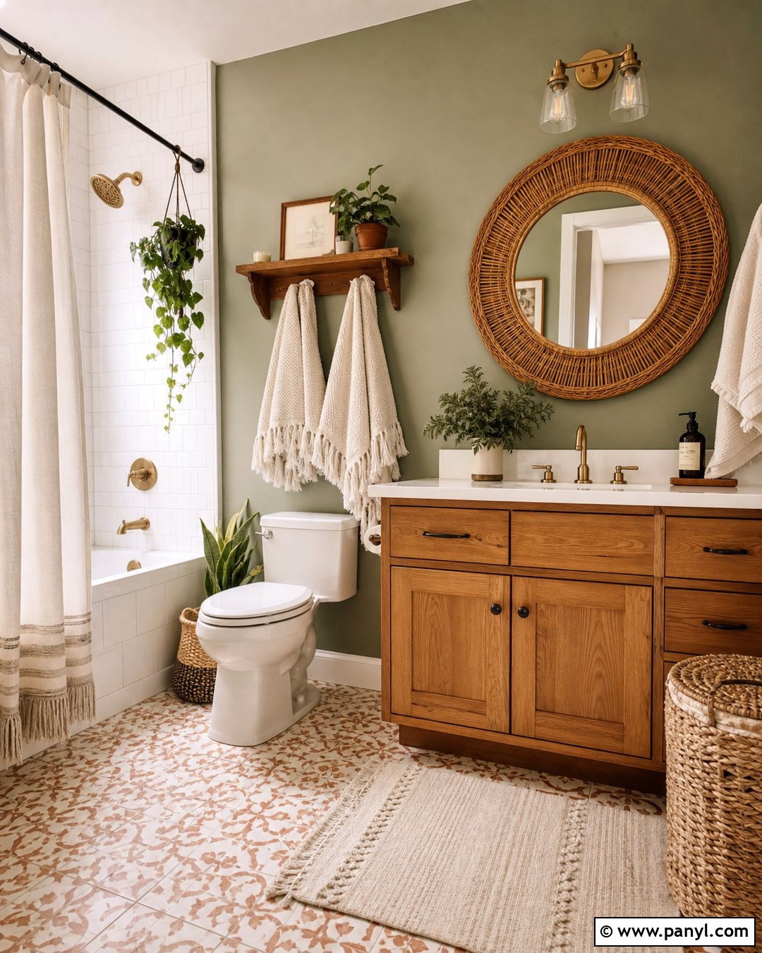 Boho Sage Green Bathroom Walls - 35 sage green bathroom walls