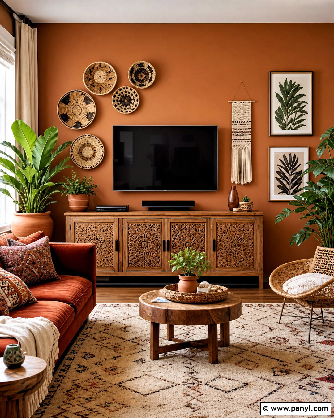 Boho TV Wall - 20 tv wall decor ideas