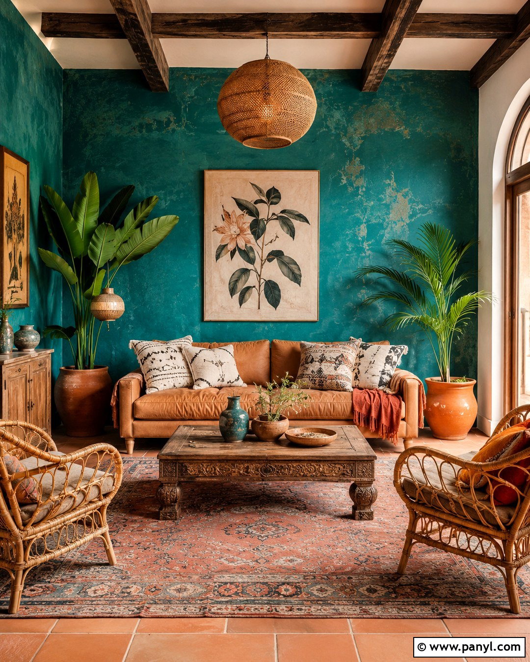 Boho Teal Accent Wall - 20 Teal Accent Walls