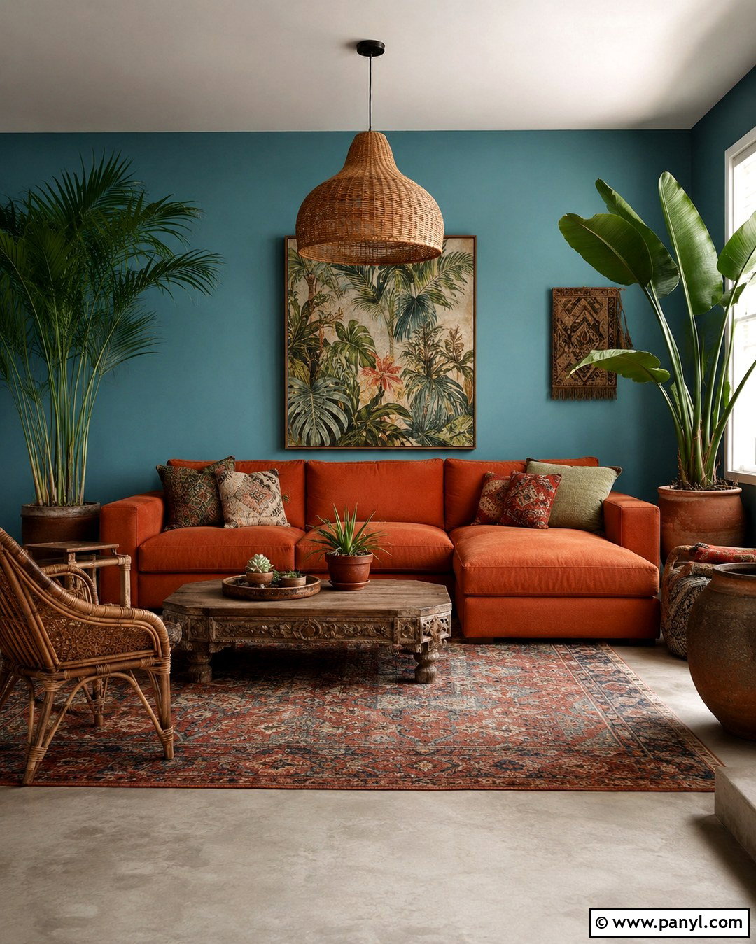Boho Teal Wall Orange Sofa - 20 Teal Wall Orange Sofa Ideas