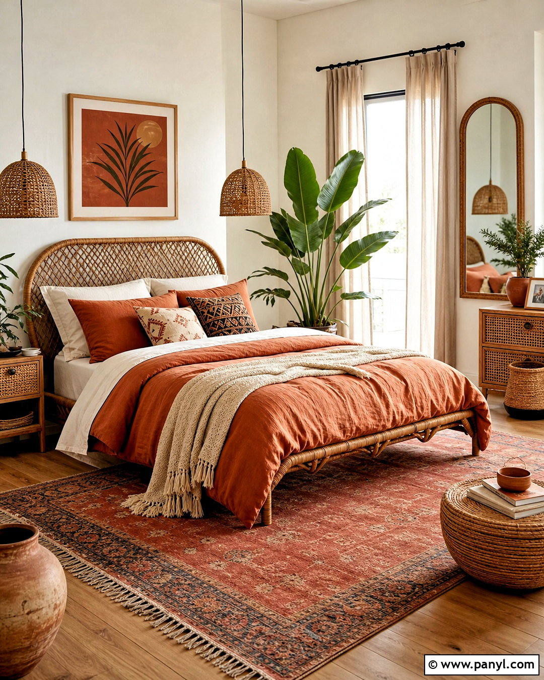 Boho Terracotta Bedroom - 20 terracotta bedroom ideas