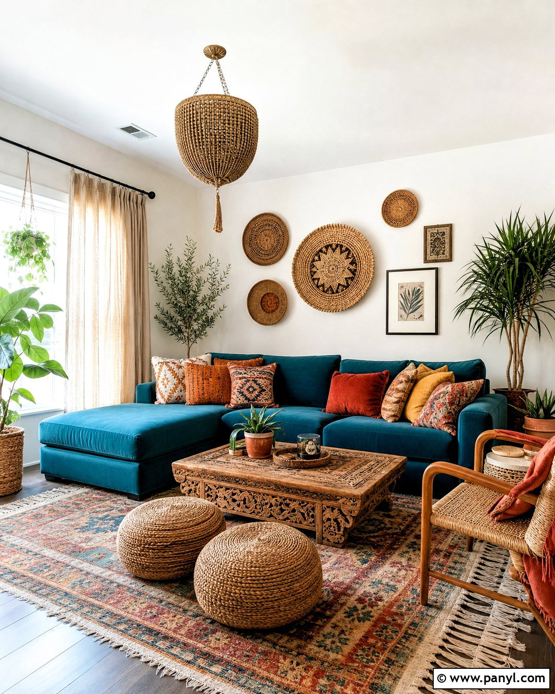 Boho Turquoise Living Room - 20 turquoise living room ideas