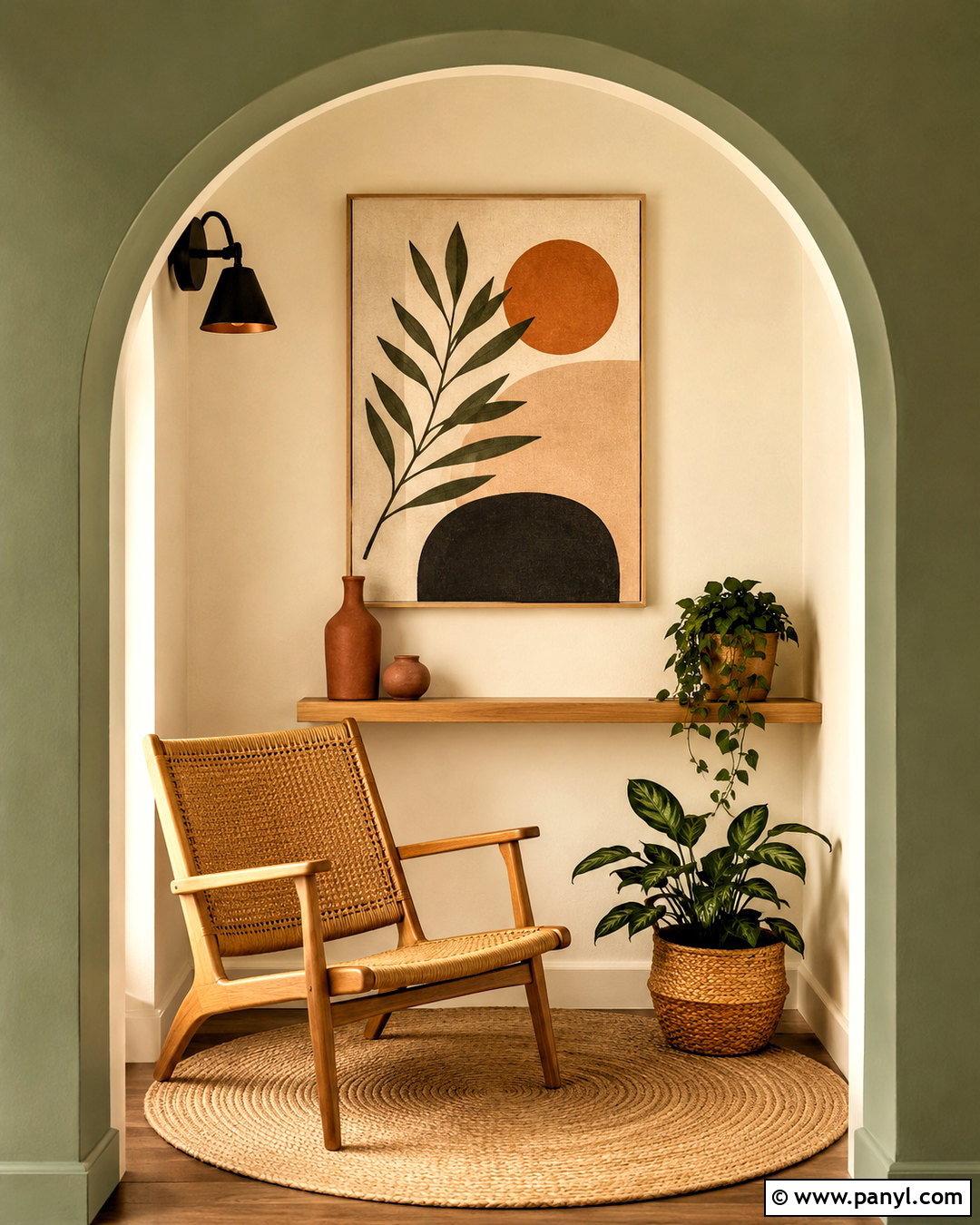 Boho Wall Painting With A Painted Arch - 20 boho wall painting ideas