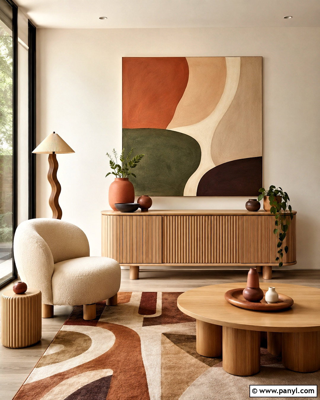 Boho Wall Painting With Abstract Shapes - 20 boho wall painting ideas