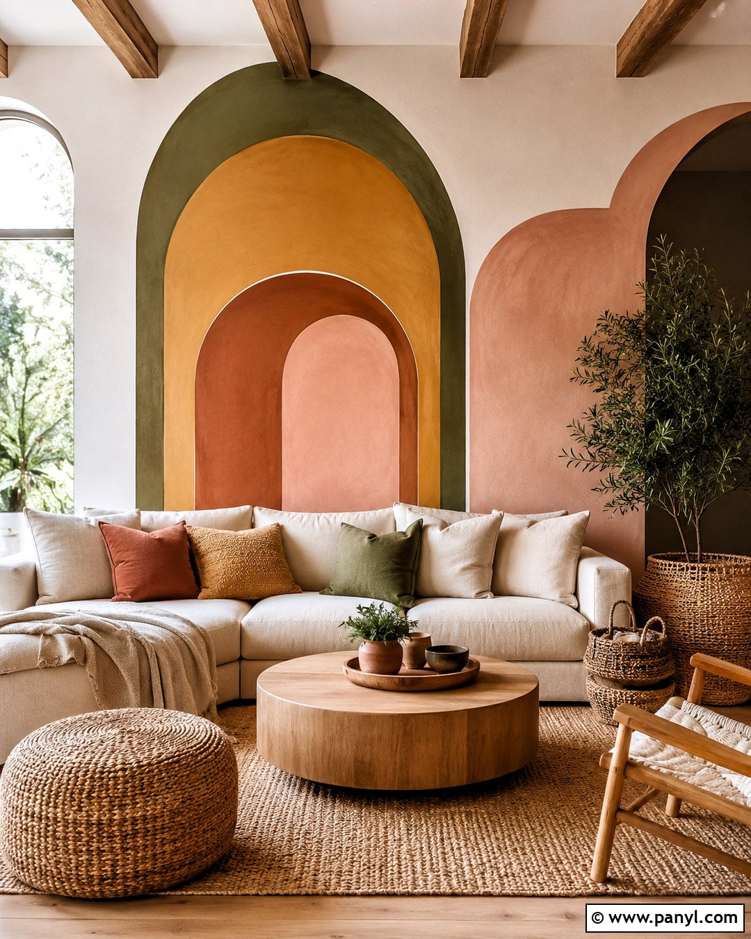 Boho Wall Painting With Earthy Arches - 20 boho wall painting ideas