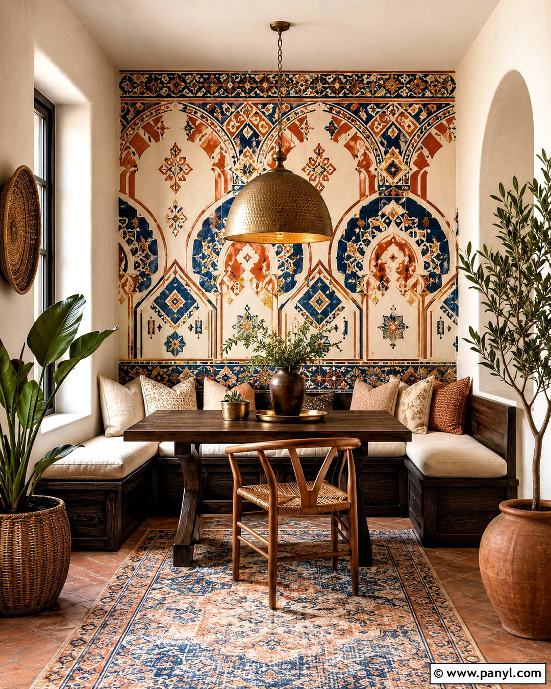 Boho Wall Painting With Moroccan Patterns - 20 boho wall painting ideas