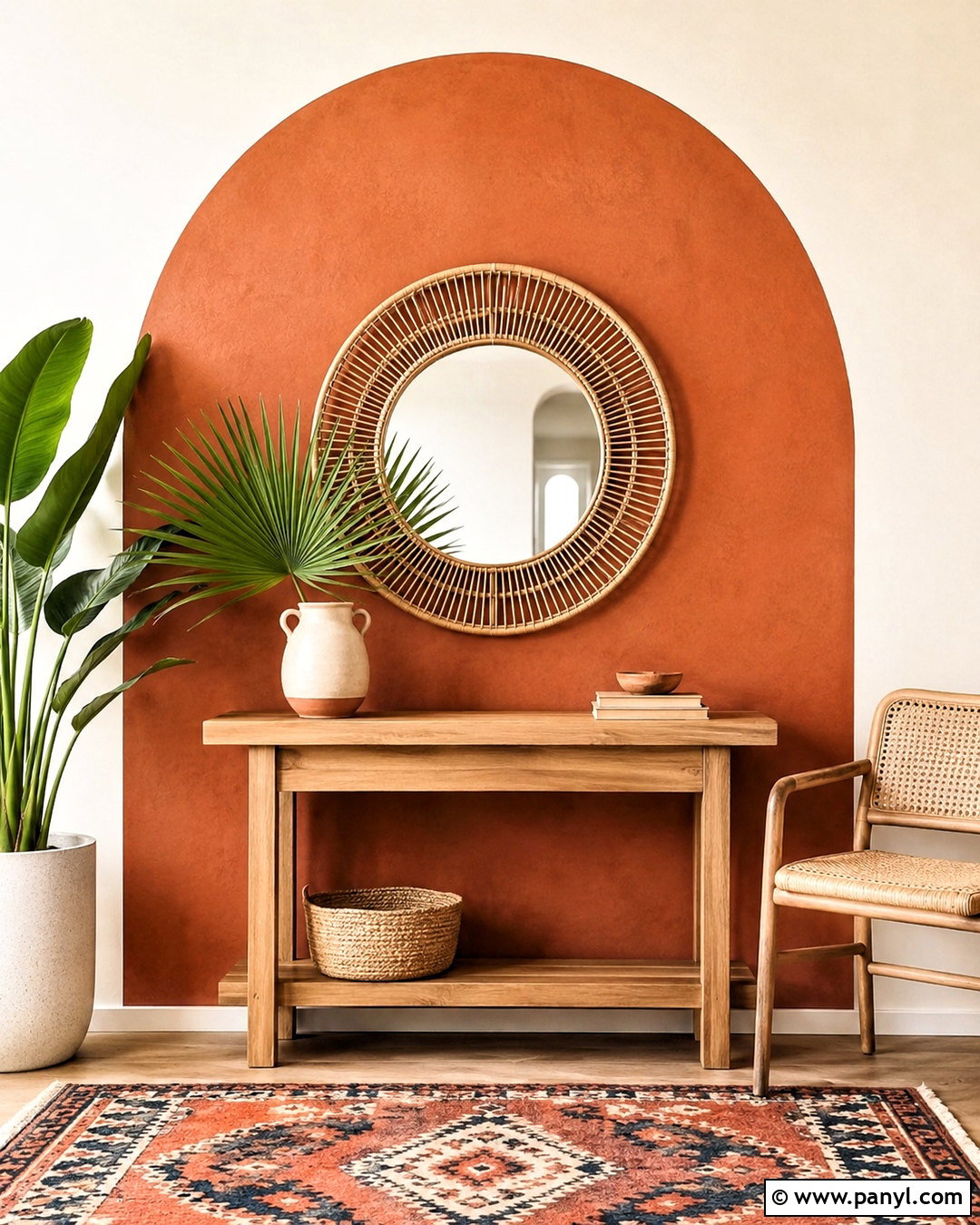 Boho Wall With A Painted Arch - 20 boho wall design ideas