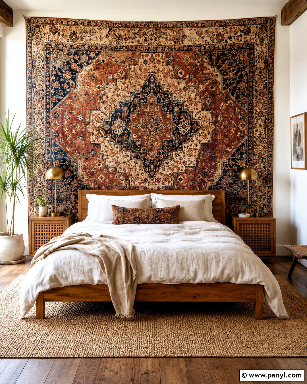 Boho Wall With A Tapestry - 20 boho wall design ideas
