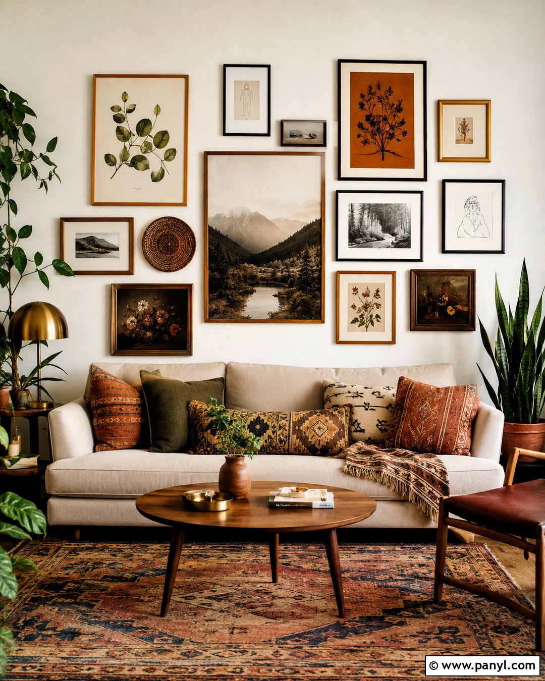 Boho Wall With Earthy Gallery Art - 20 boho wall design ideas