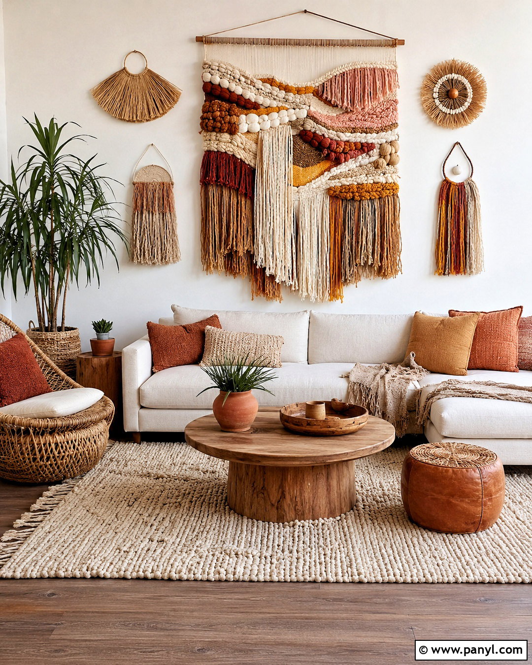Boho Wall With Fiber Art - 20 boho wall design ideas
