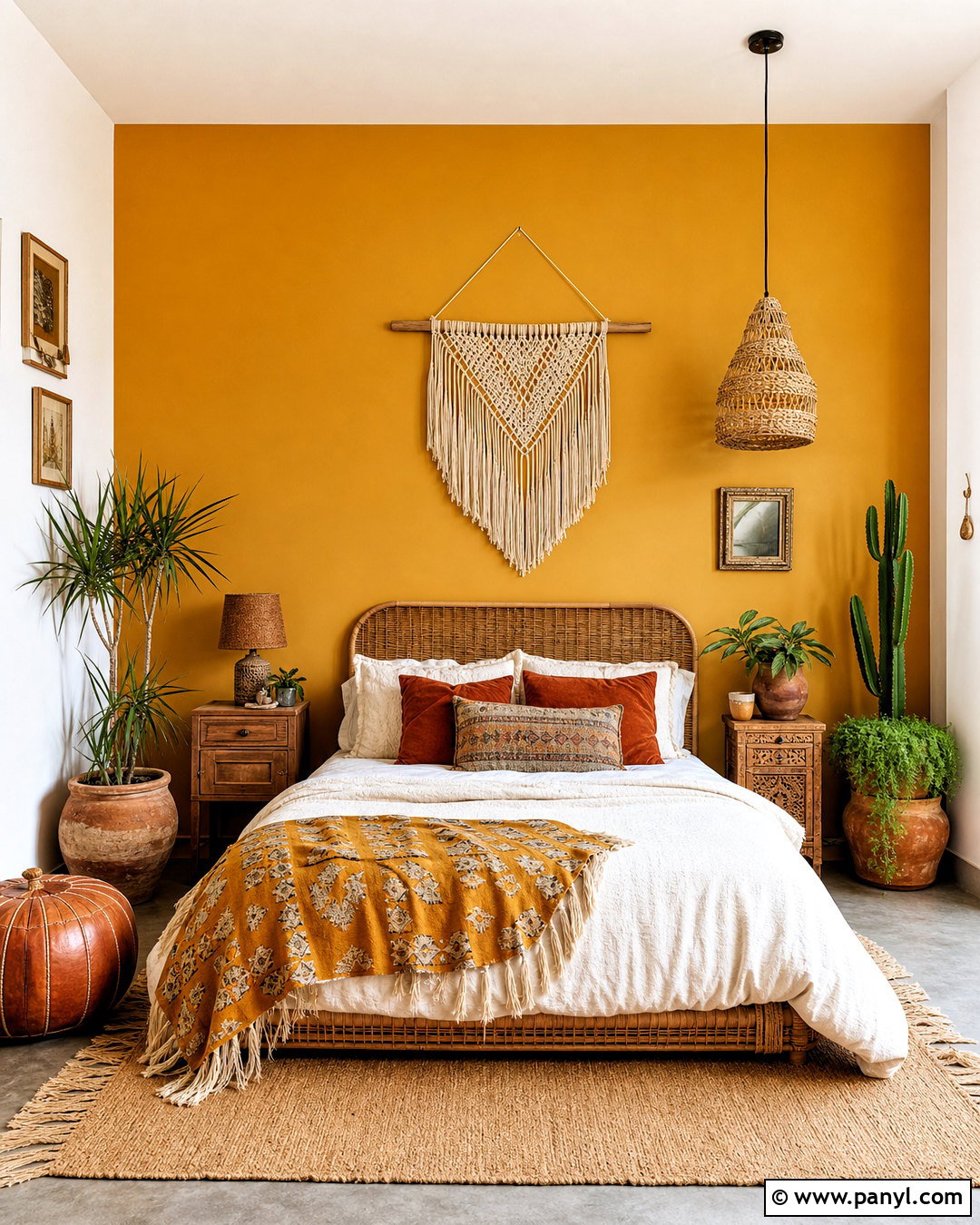 Boho Yellow Accent Wall Bedroom - 20 yellow accent wall bedroom ideas