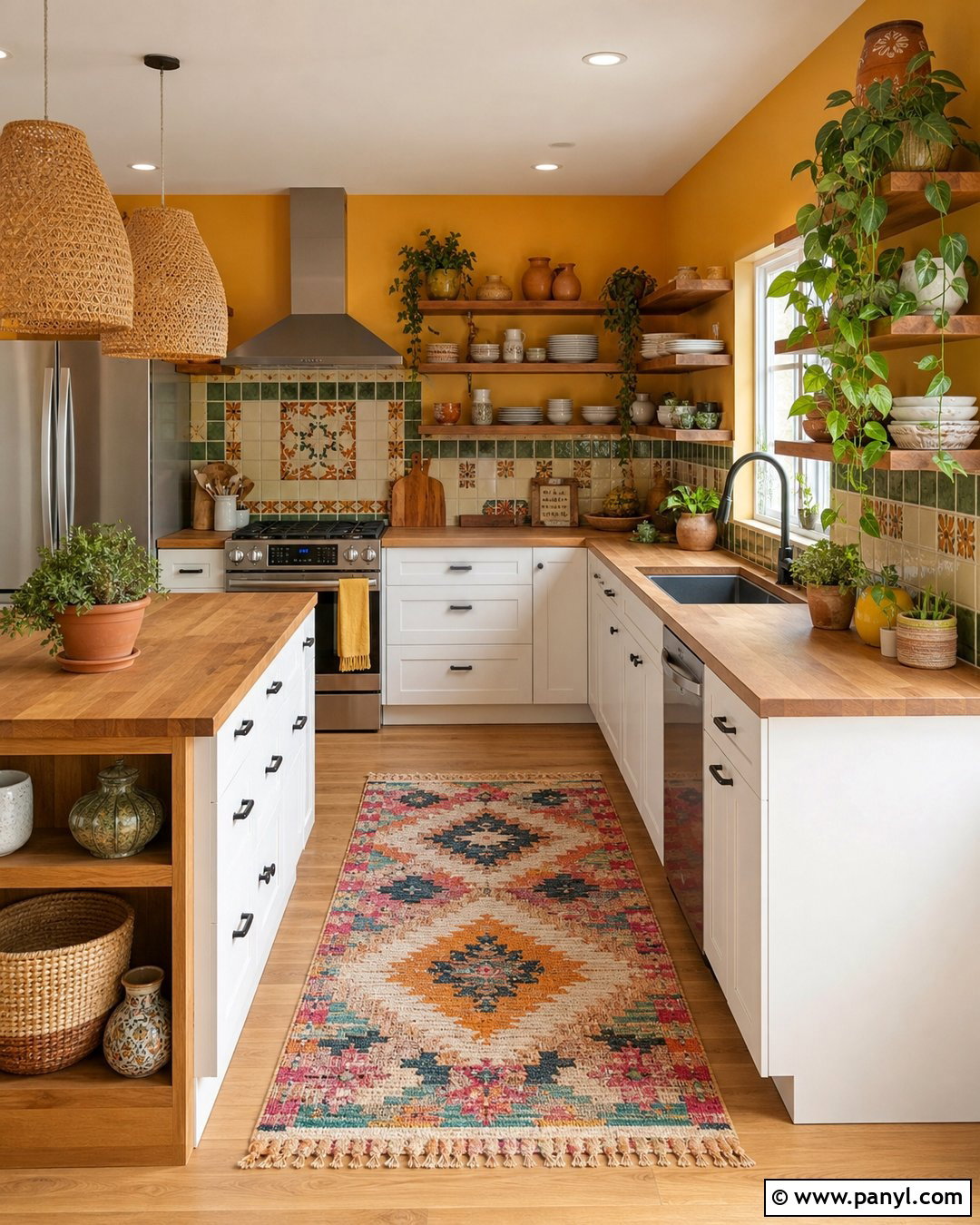 Boho Yellow Kitchen Walls - 45 Yellow Kitchen Walls