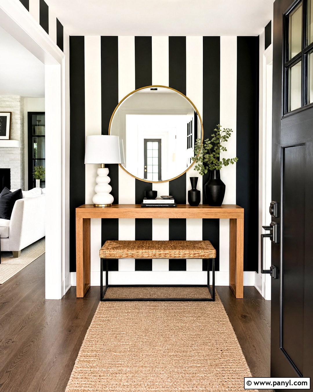 Bold Black And White Striped Wall - 20 stripe paint ideas for walls