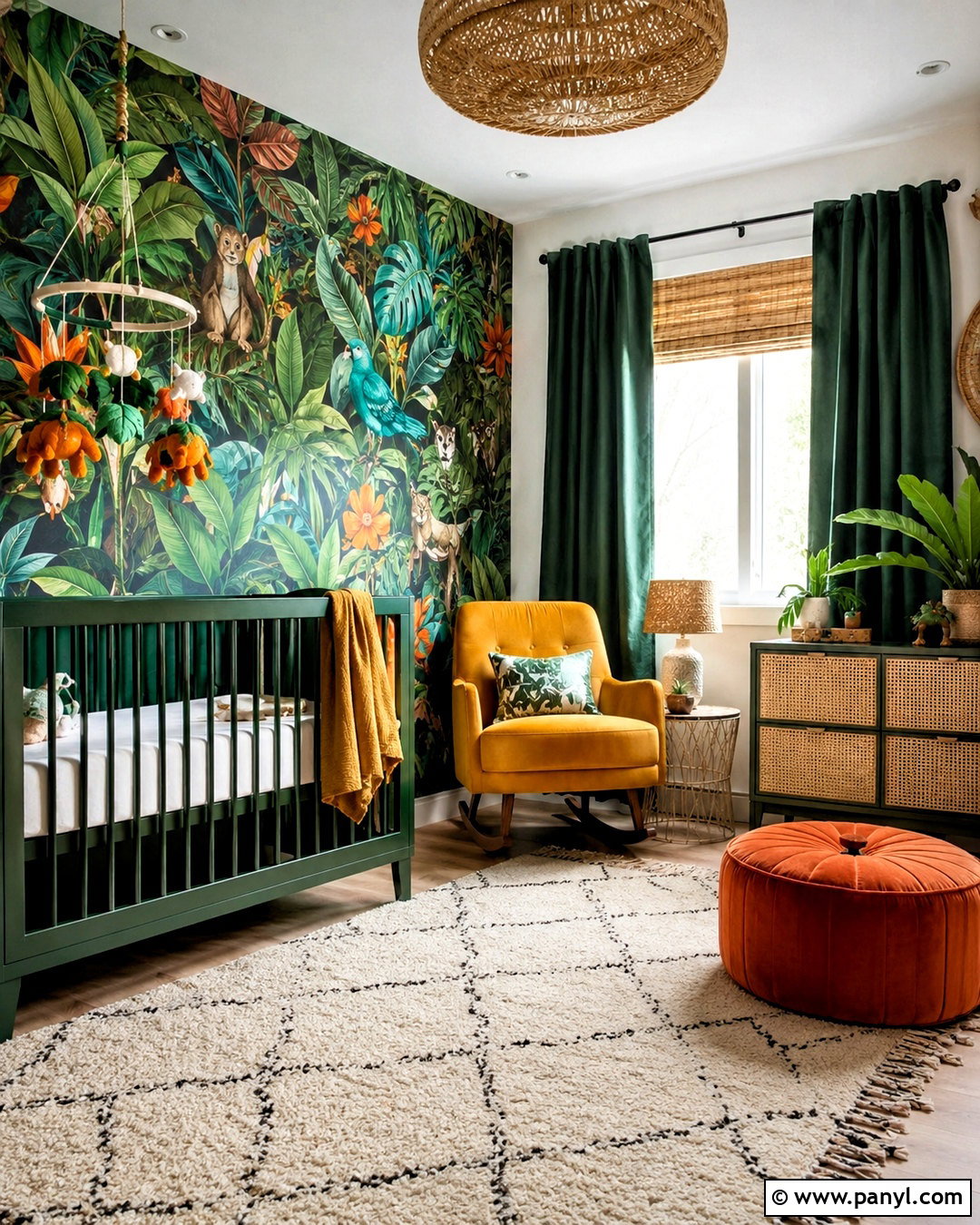 Bold Jungle Nursery - 20 colorful nursery ideas