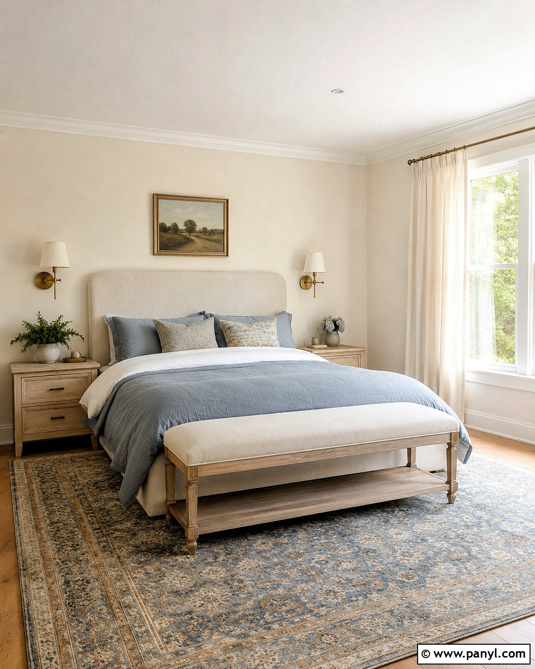 Bone White Bedroom With Dusty Blue - 20 bone white paint color ideas