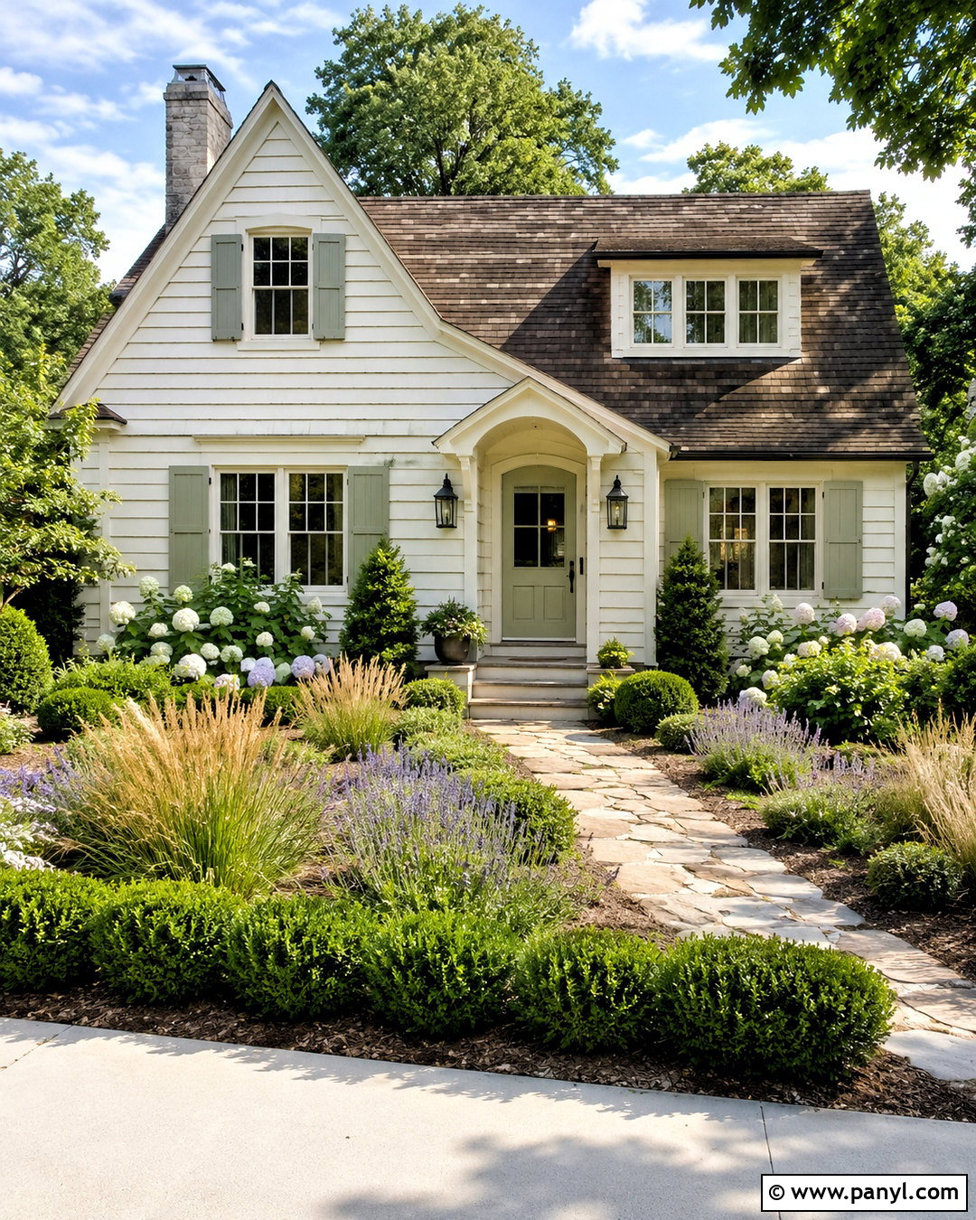 Bone White Exterior With Sage Green - 20 bone white paint color ideas