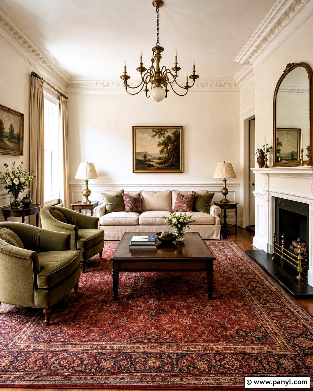 Bone White Traditional Living Room - 20 bone white paint color ideas