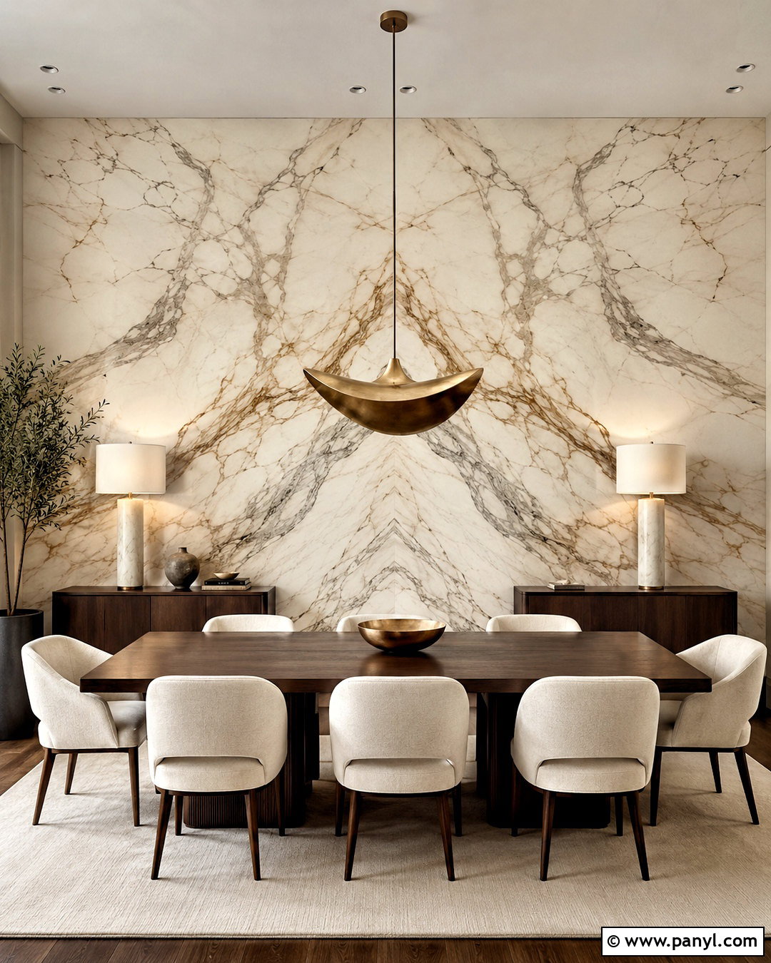 Bookmatched Marble Wallpaper - 20 marble design wallpaper ideas