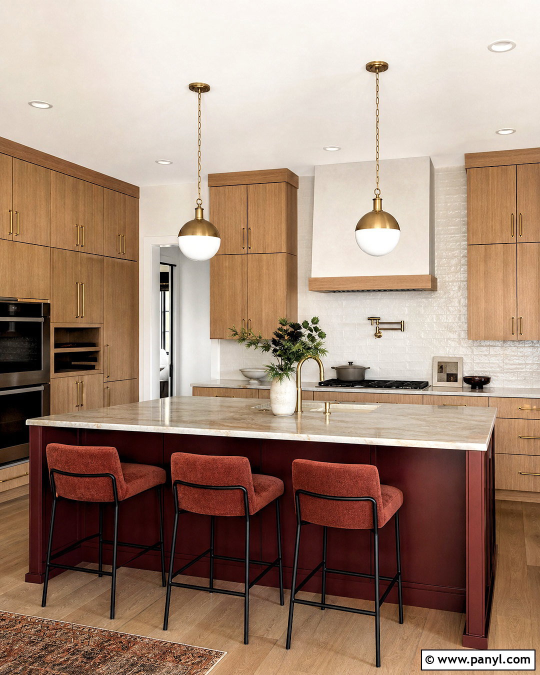 Bordeaux Kitchen Island With Oak Cabinets - 20 bordeaux kitchen ideas