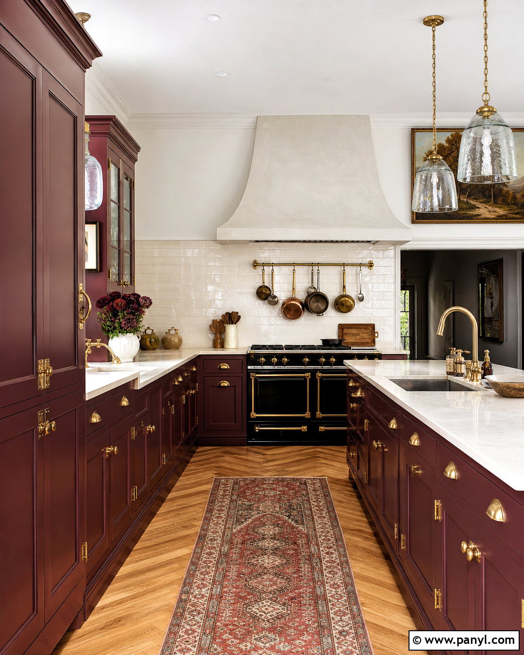 Bordeaux Kitchen With Brass Hardware - 20 bordeaux kitchen ideas