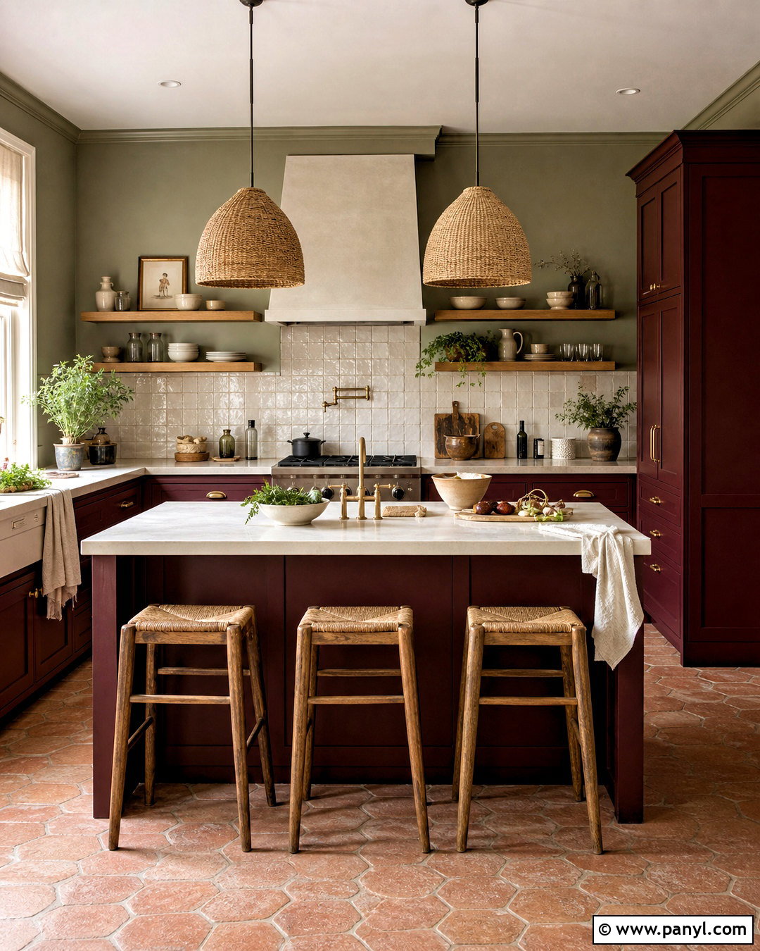 Bordeaux Kitchen With Sage Green Walls - 20 bordeaux kitchen ideas