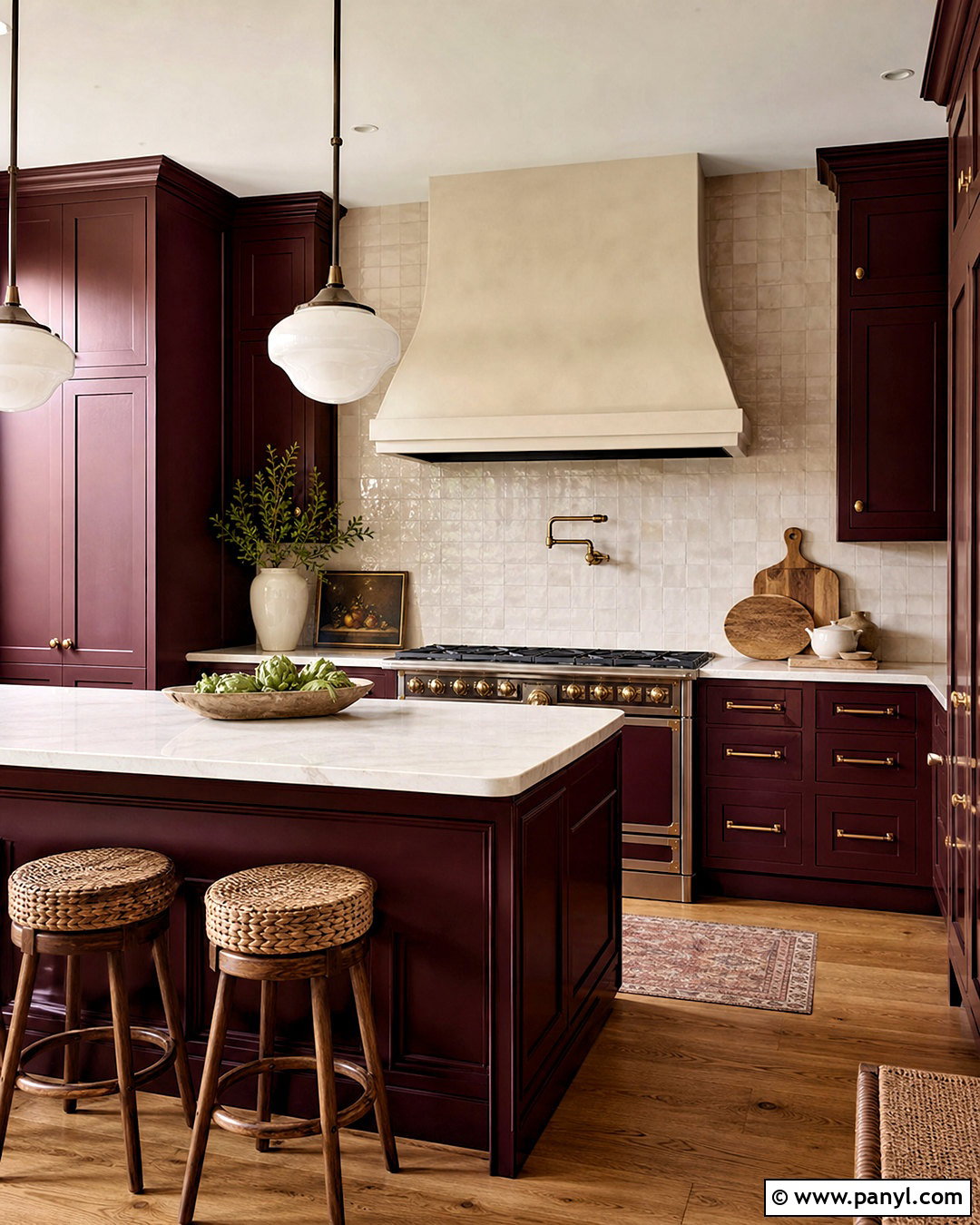 Bordeaux Kitchen With Zellige Backsplash - 20 bordeaux kitchen ideas