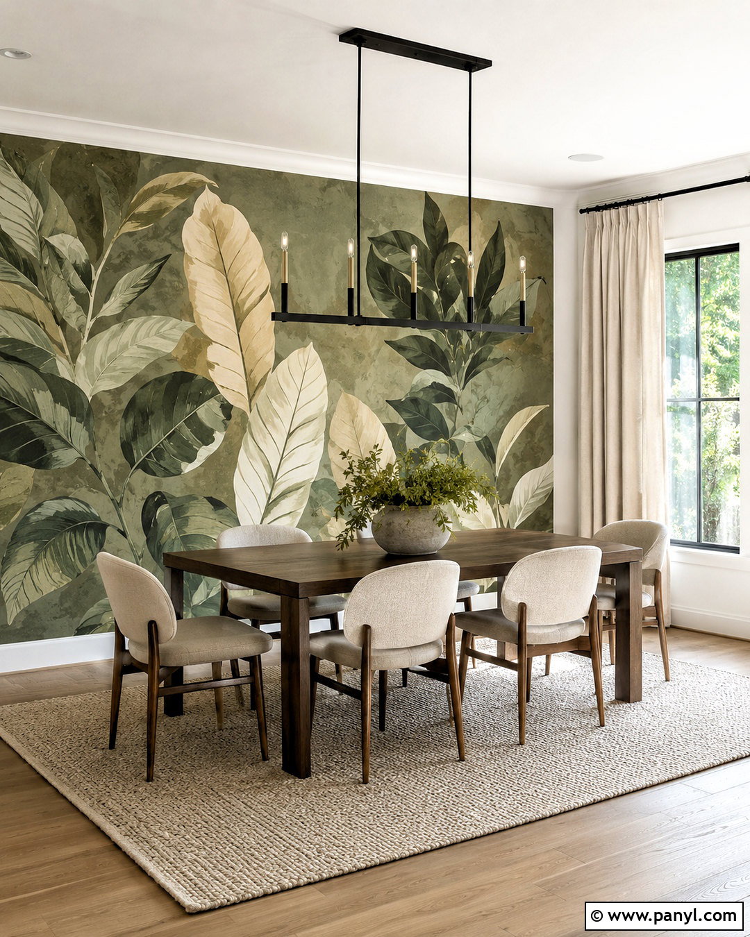 Botanical Accent Wall - 20 paint design accent wall ideas