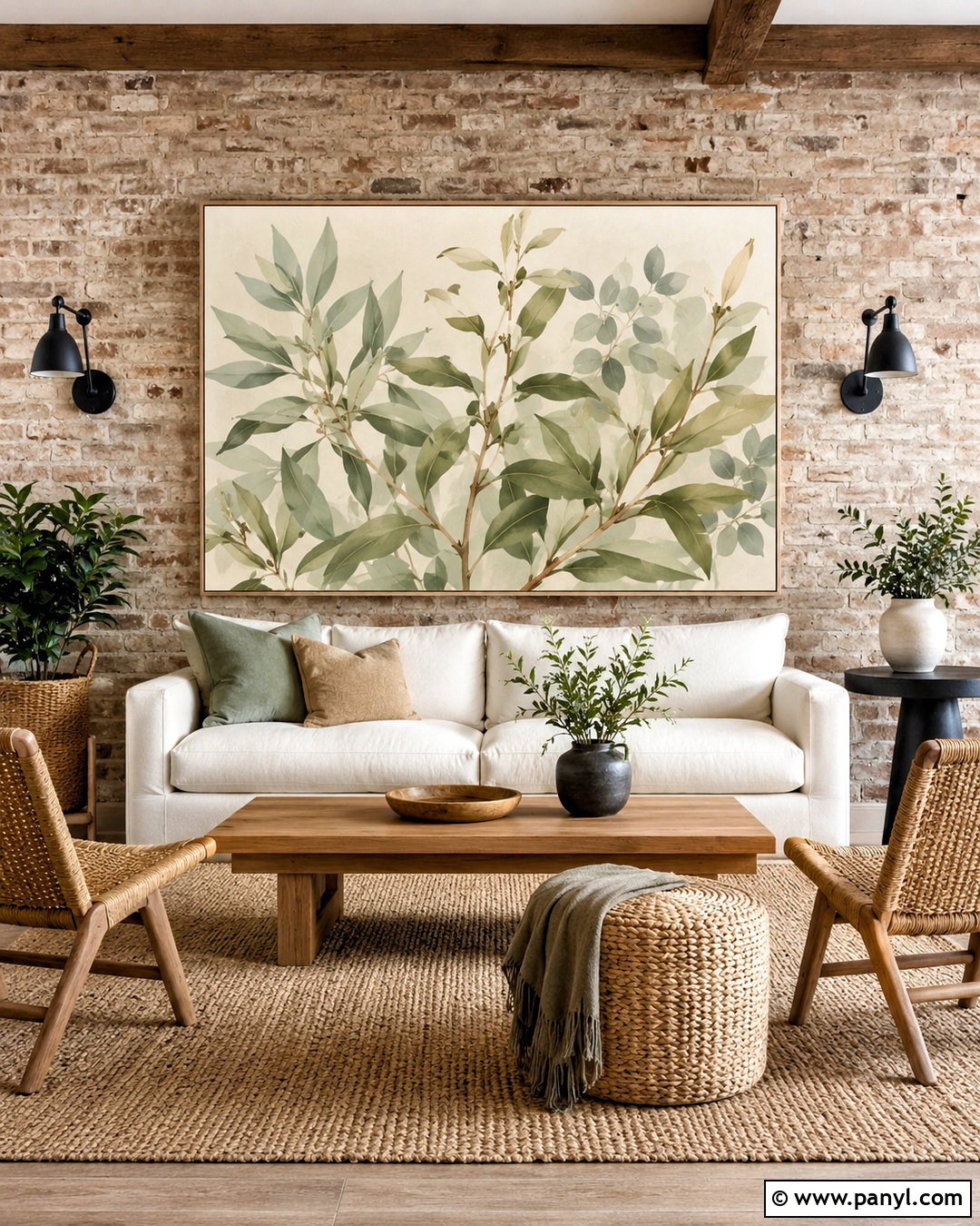 Botanical Brick Wall Mural - 20 painting on brick wall ideas