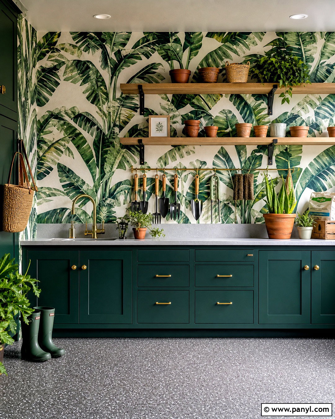 Botanical Garage Wallpaper - 20 garage wallpaper ideas