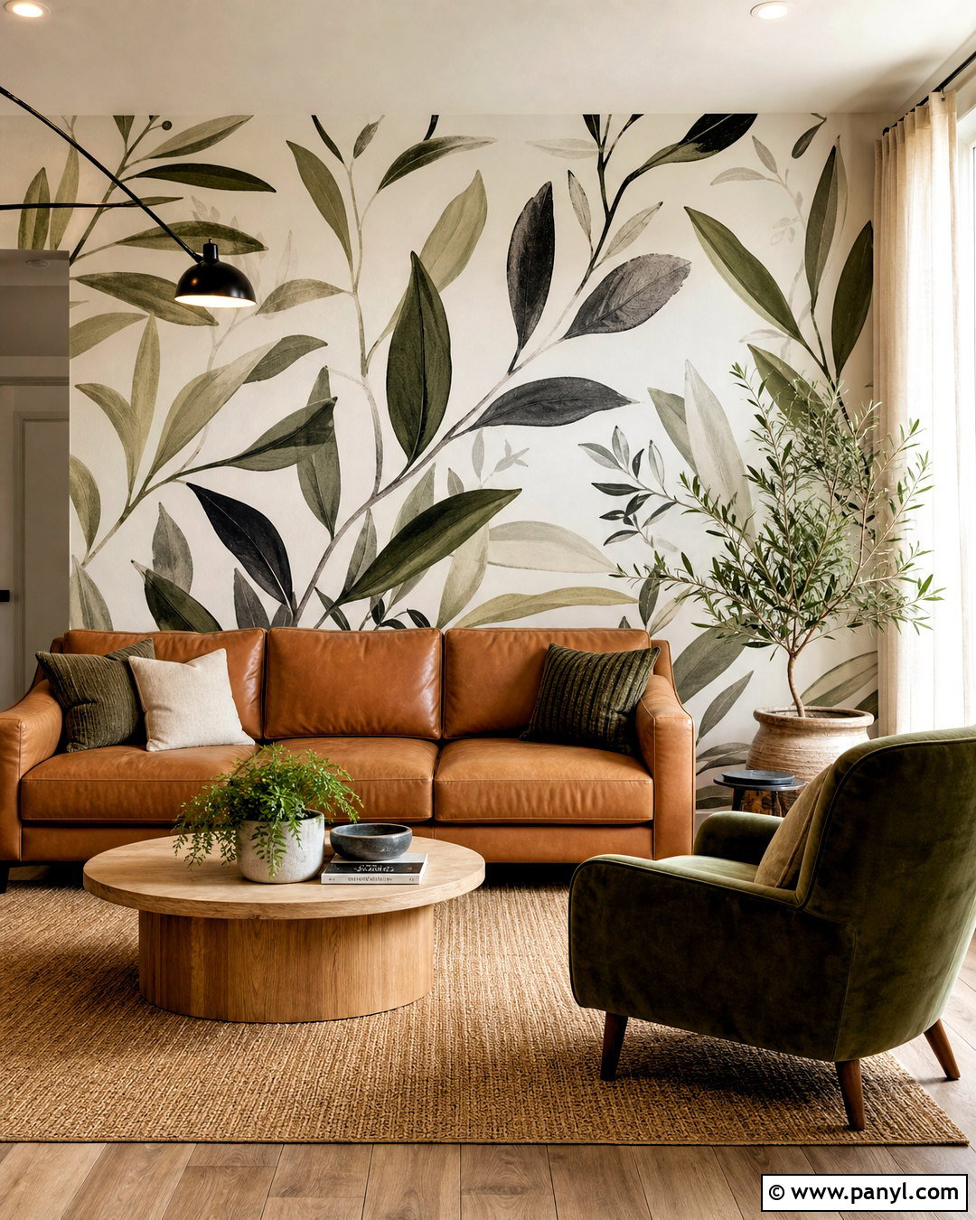 Botanical Living Room Wallpaper - 20 wallpaper for living room modern ideas