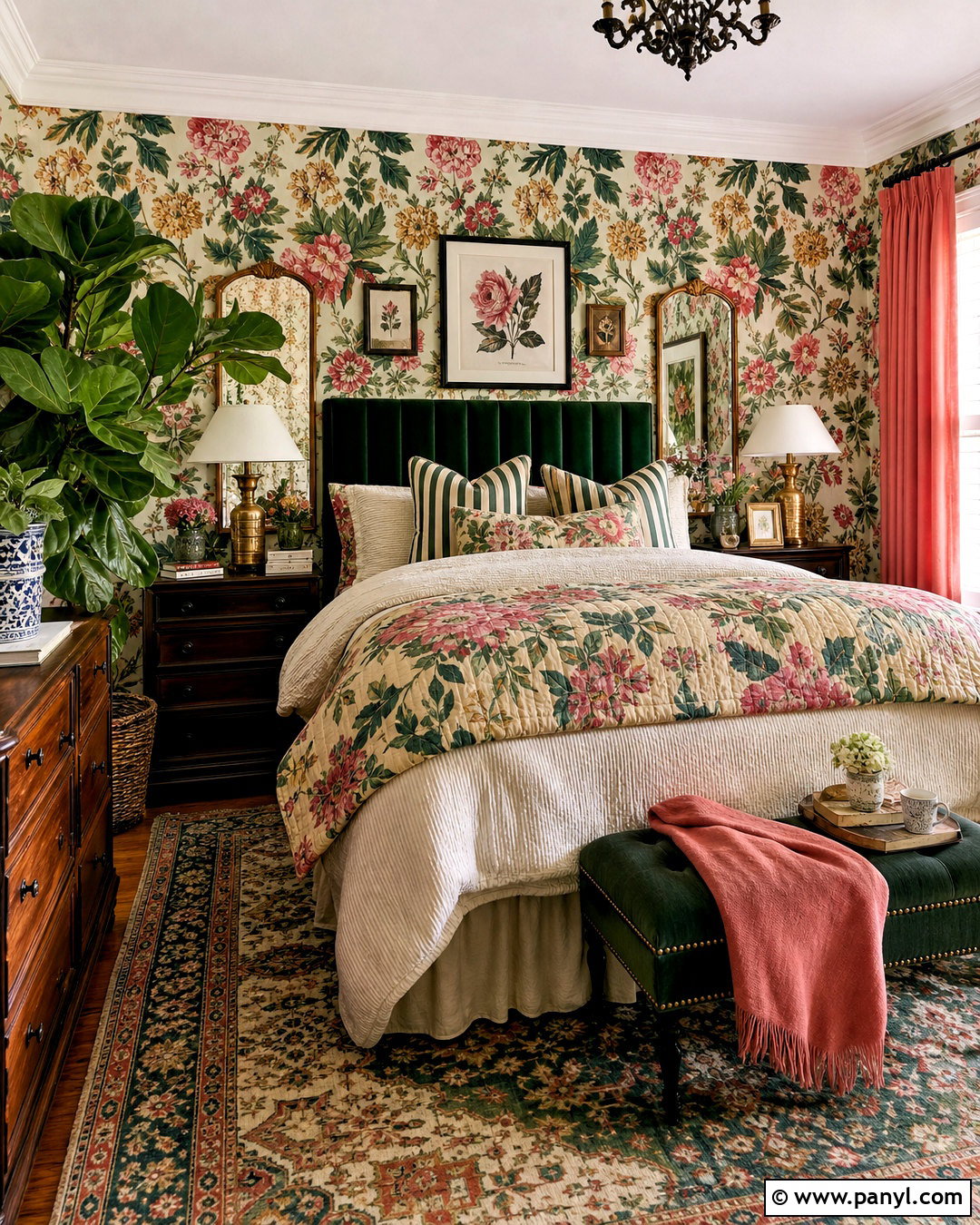Botanical Maximalist Bedroom - 20 interior design maximalist ideas