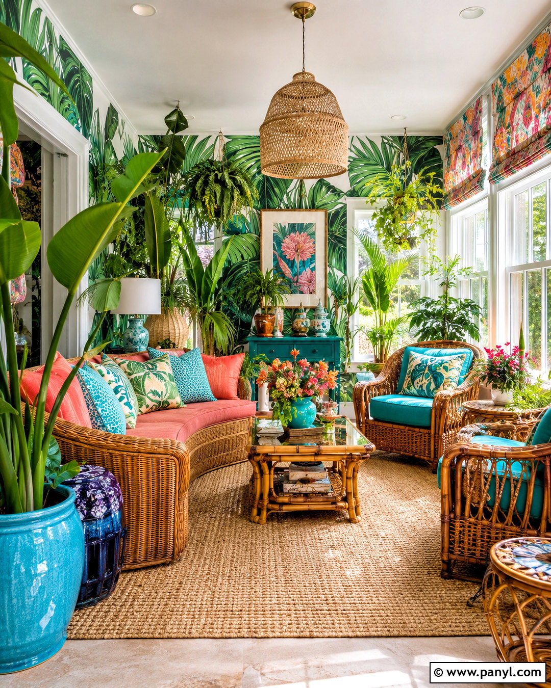 Botanical Maximalist Sunroom - 20 maximalist decor ideas