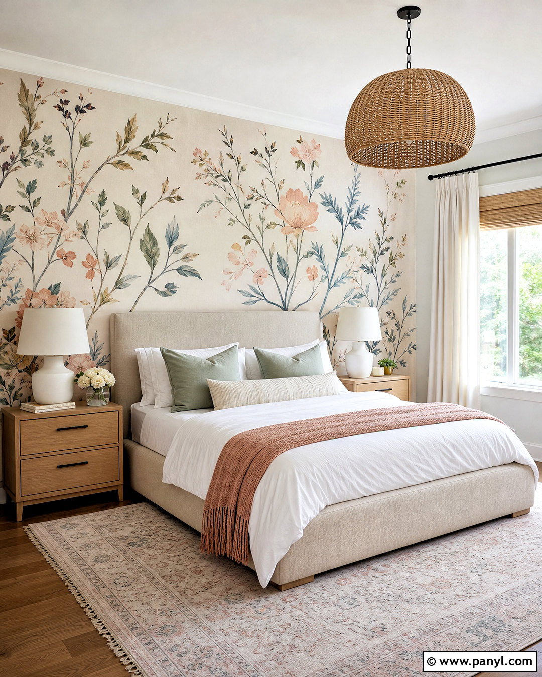Botanical Mural Accent Wall - 20 cute accent wall ideas
